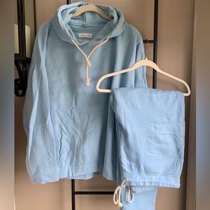 Lou & Grey Fleece back Sweatshirt and Sweatpants Loungewear SET